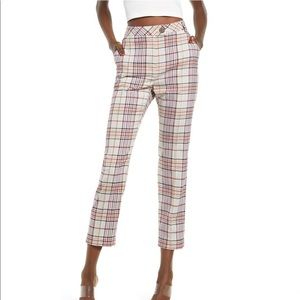 LEITH High Waist Straight Leg Ankle Pants